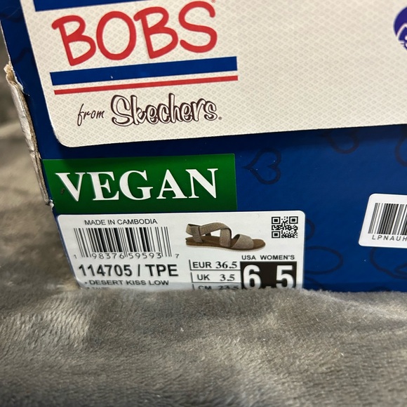 NIB Bob’s Vegan Tan Desert Kiss Sandals W/Straps From Skechers, Size 6.5. - Picture 9 of 9